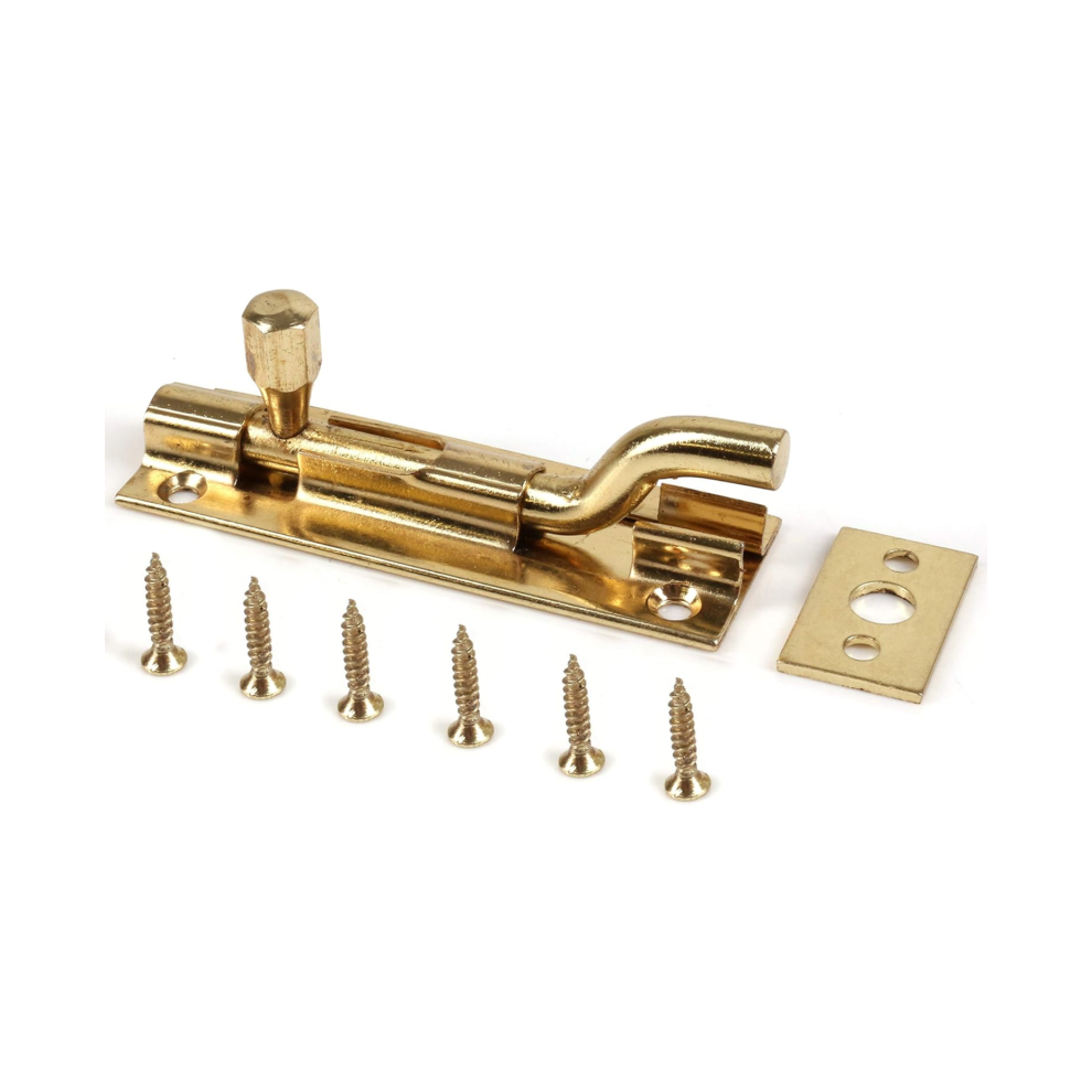 Necked Slide Bolt - 75MM Small Offset Brass Toilet Door Lock