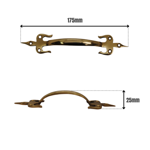 Fleur-De-Lys Pull Handle Solid Brass 7 Inche/178 mm Large Cupboard Wardrobe FDL 1