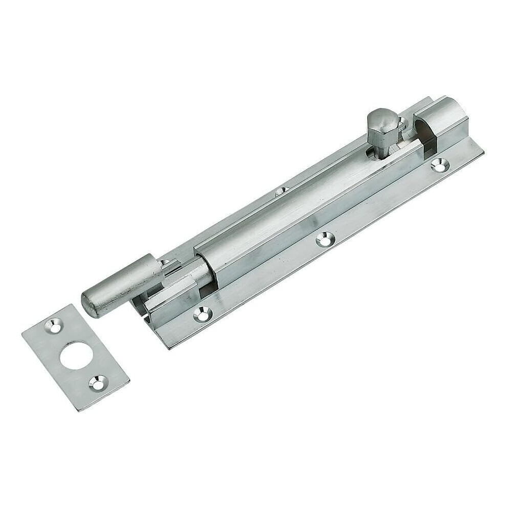 38Mm Barrel Bolt Straight/Necked - Satin Chrome Finish (Necked, 38Mm X 150Mm) 5057670090249