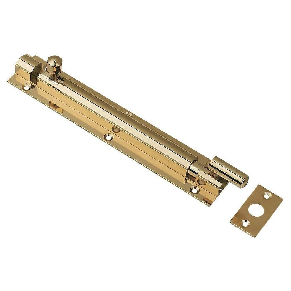Barrel Bolt Necked 200Mm X 38Mm (8 X 1. 1/2 Inch) Brass Pack Of 2 5057670084644