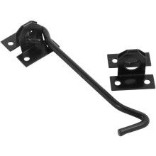 Wire Cabin Hook & Eye - Black for Shed Gate Door Latch Includes Screws