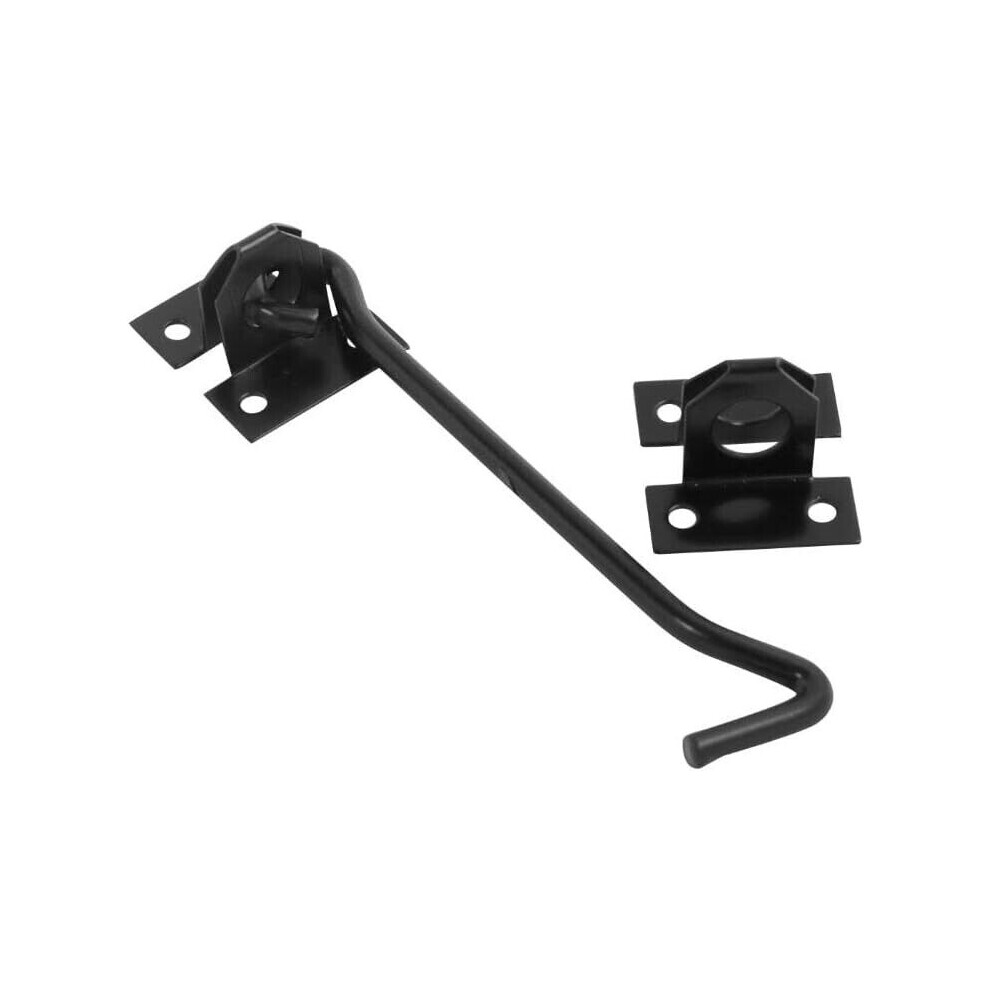 Wire Cabin Hook & Eye - Black for Shed Gate Door Latch Includes Screws