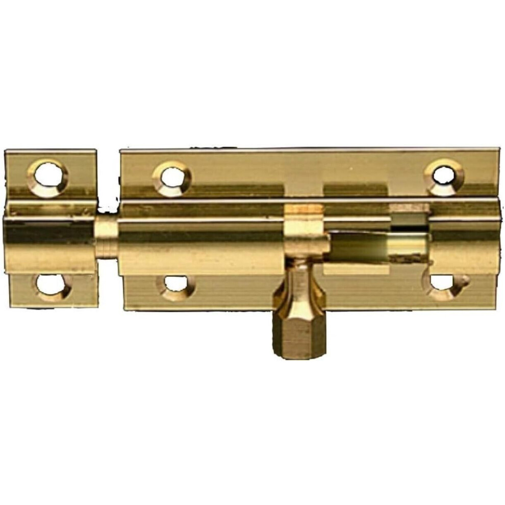 50Mm (2 Inch) Brass Door Bolt Barrel Slide Lock With Screws 5057670111579