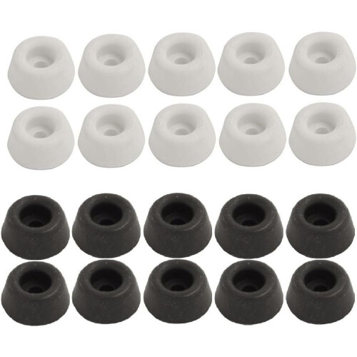10 x White Rubber Toilet Seat 19mm Buffer Pads 1