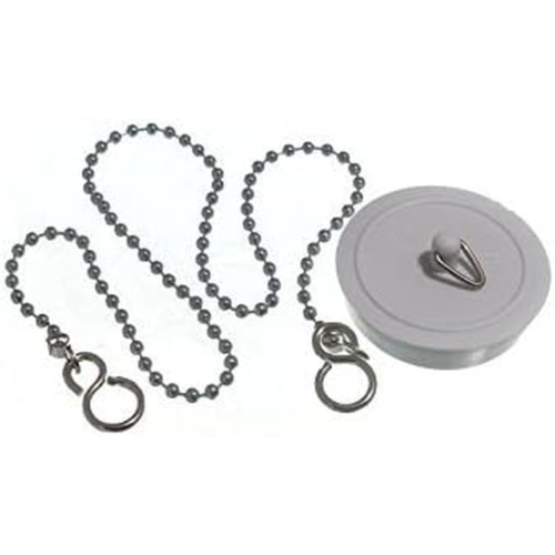 BASIN PLUG WHITE 44MM 1 3/4 INCH with 450MM CHAIN 1