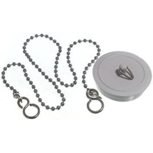 BASIN PLUG WHITE 44MM 1 3/4 INCH with 450MM CHAIN