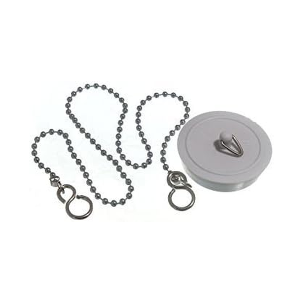 Basin Plug White 44Mm 1 3/4 Inch With 450Mm Chain 5053155018692
