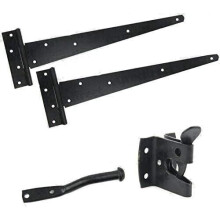 Ironmongery Gate Set Size: 300mm x 2. Kit for Wooden Garden Gates.