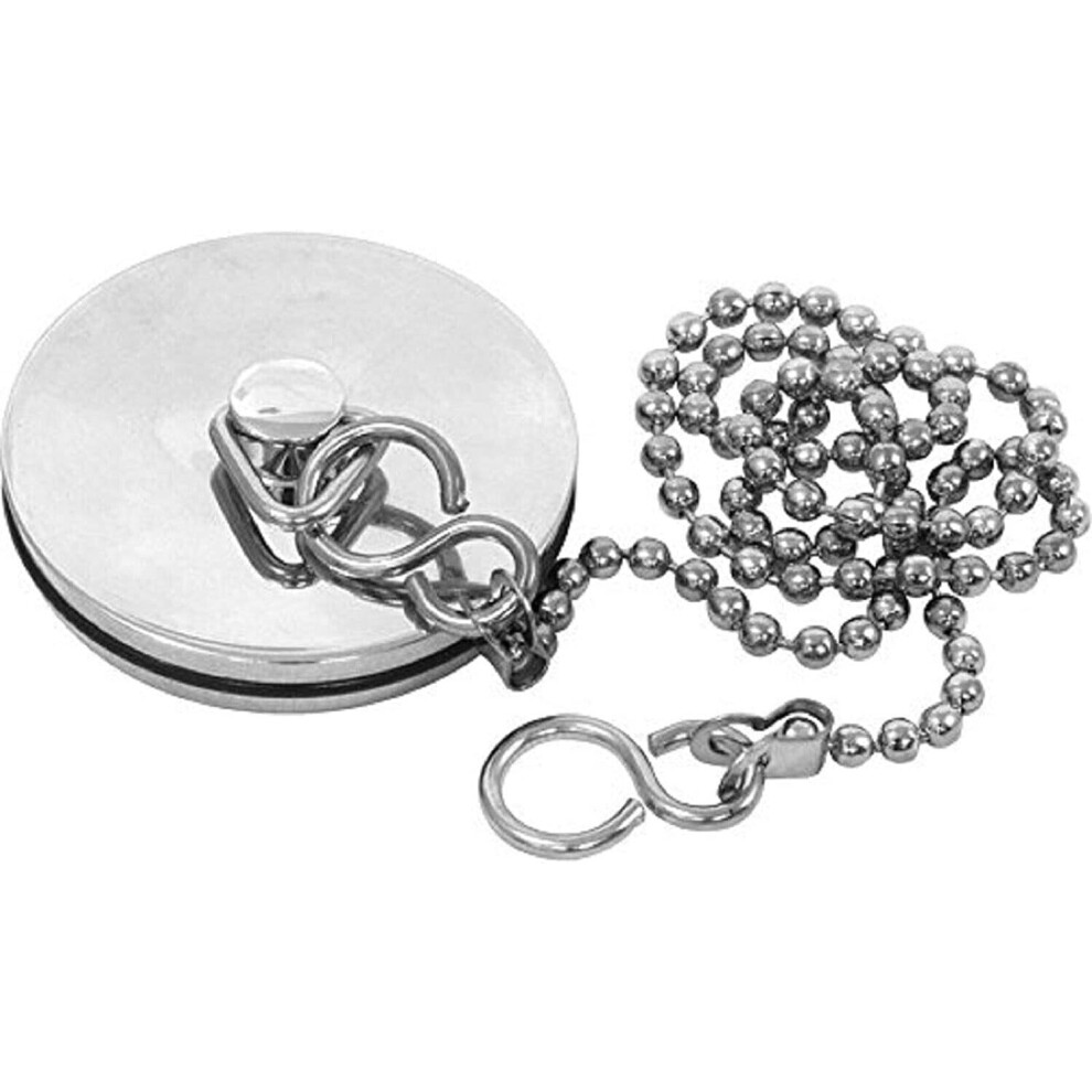 Chrome Sink Plug Chain Kitchen Bath S Hook Shaped Chrome 45mm 1 3/4" 18inch