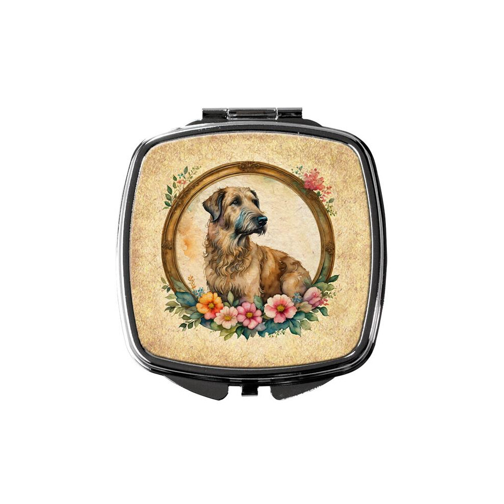 Carolines Treasures Dac2156scm 3 X 2.75 In. Irish Wolfhound & Flowers Compact Mirror