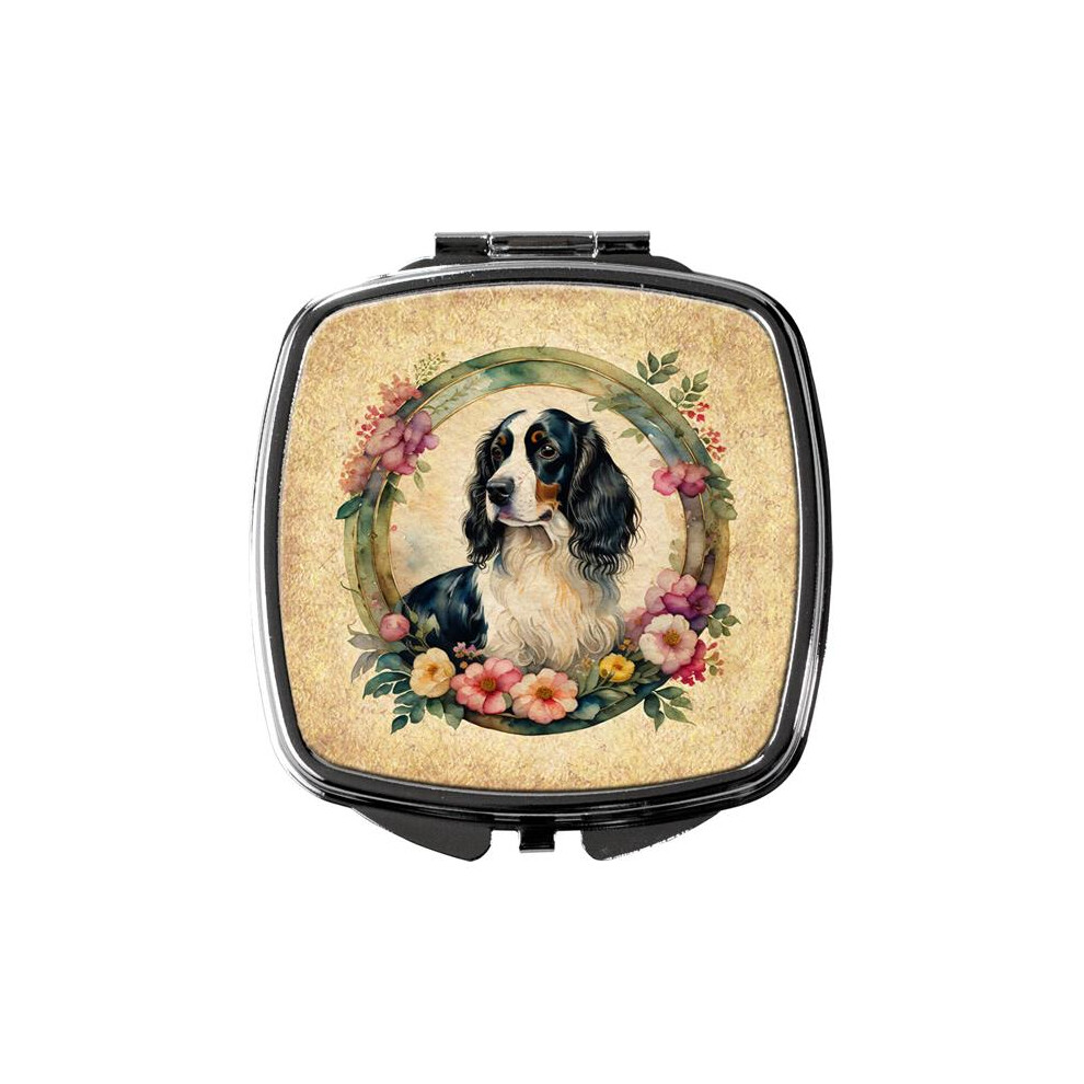 Carolines Treasures Dac2132scm 3 X 2.75 In. English Springer Spaniel & Flowers Compact Mirror