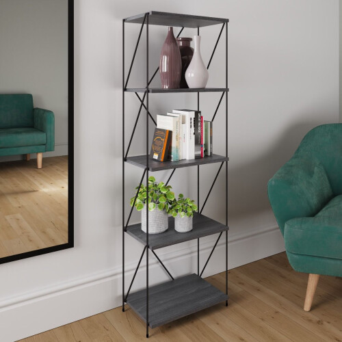 Timber Art Design UK Leylo Grey Display Unit Modern Storage Shelving for Home or Office