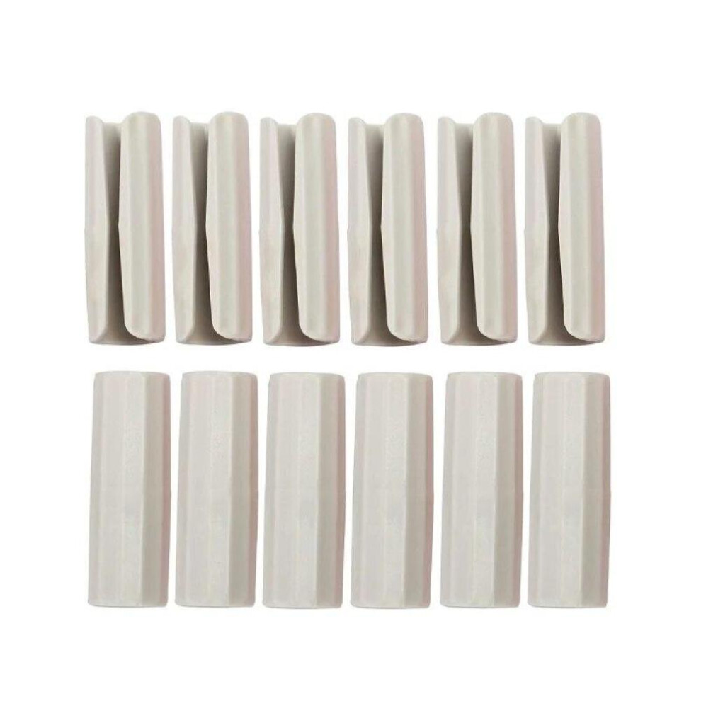 (Grey) 12PCS BedSheet Clips Plastic Slip-Resistant Clamp Quilt Bed Clipper Cover Grippers Fasteners Mattress Holder for Sheets Home