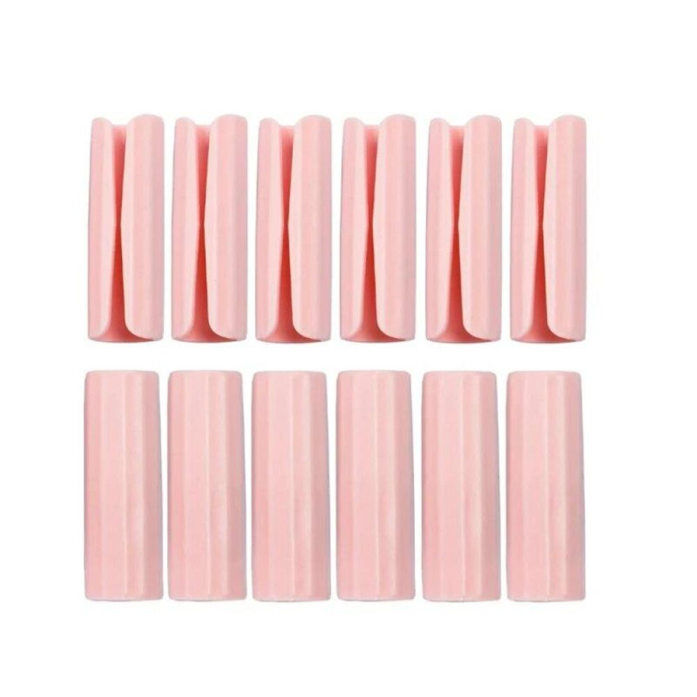 (Pink) 12PCS BedSheet Clips Plastic Slip-Resistant Clamp Quilt Bed Clipper Cover Grippers Fasteners Mattress Holder for Sheets Home