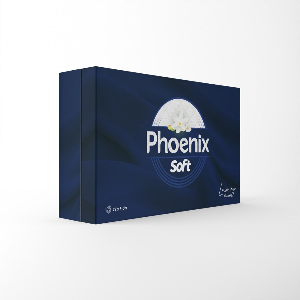 Phoenix Soft Luxury Facial Tissues - 10 Boxes  (72 3-Ply Tissues)