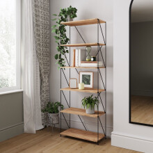 Leyo 6 Tier Bookcase Tall Storage Shelving Unit for Home or Office