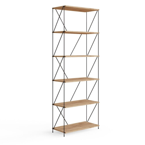 Timber Art Design UK Leyo 6 Tier Bookcase Tall Storage Shelving Unit for Home or Office 1