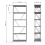 Timber Art Design UK Leyo Grey 6 Tier Bookcase Tall Storage Shelving Unit for Home / Office 6