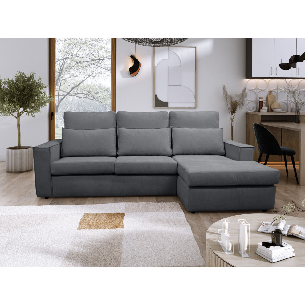 (Right Hand Facing Grey) Soho High Back corner/ Left/ Right/ Grey/ Beige