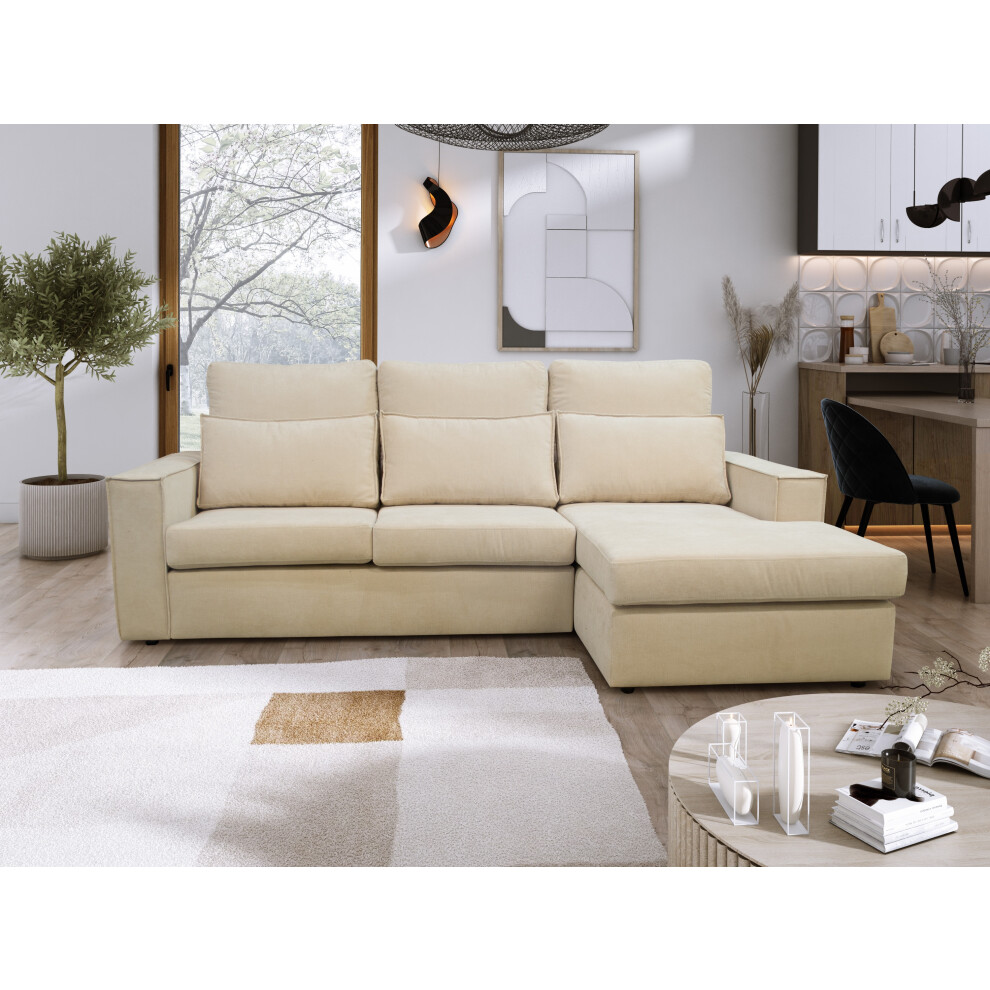 Furniture 786 (Right Hand Facing Beige) Soho High Back Corner/ Left/ Right/ Grey/ Beige Cream,Grey,Clear