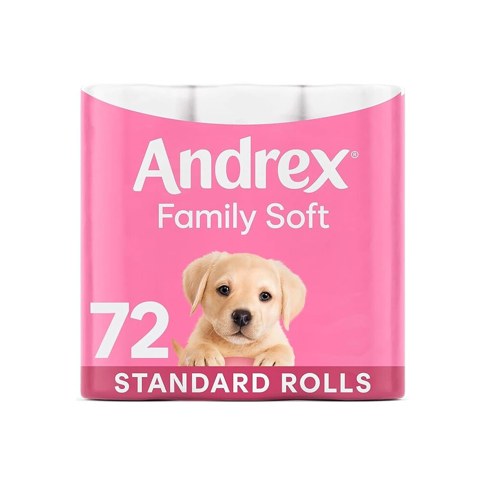 Andrex Family Soft Toilet Tissue 72 Standard Toilet Rolls Gentle on your Familys skin Bulk Pack of 72 Toilet Rolls