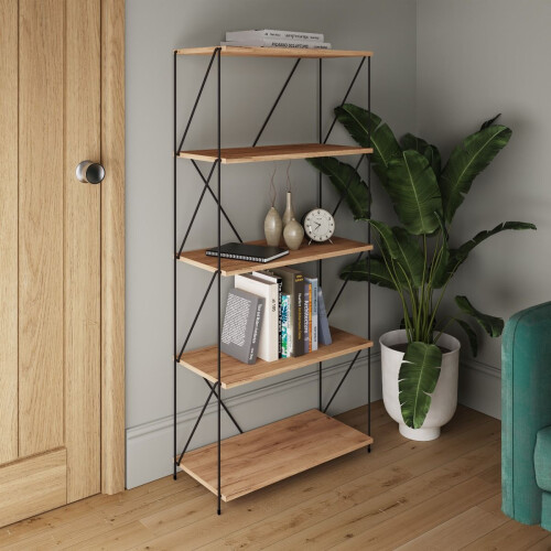 Timber Art Design UK Leylo 5 Tier Shelving Unit Modern Storage Display for Home or Office