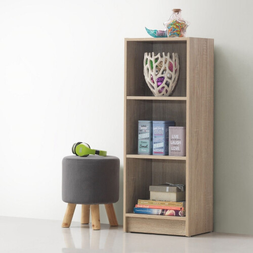 Timber Art Design UK Sonoma Oak Medium Narrow Bookcase Stylish Storage for Home or Office