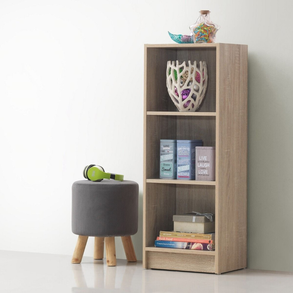 Sonoma Oak Medium Narrow Bookcase Stylish Storage for Home or Office