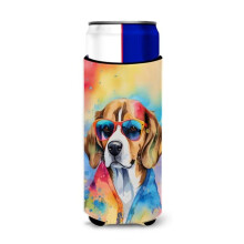 Carolines Treasures DAC2455MUK 12 oz Beagle Hippie Dawg Hugger for Ultra Slim Cans