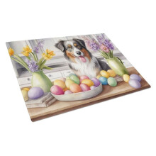 Carolines Treasures DAC6750LCB 15 x 12 in. Decorating Easter Australian Shepherd Glass Cutting Board