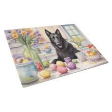 Carolines Treasures DAC6758LCB 15 x 12 in. Decorating Easter Belgian Sheepdog Glass Cutting Board