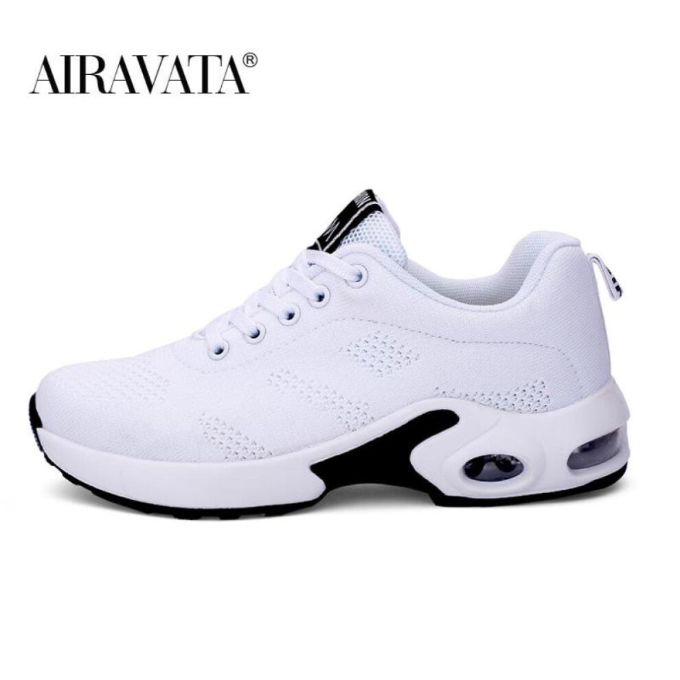 (white, 39) Women Air Cushion Running Shoes Sports Tennis Shoes Breathable Lightweight Sneakers Size 35-42