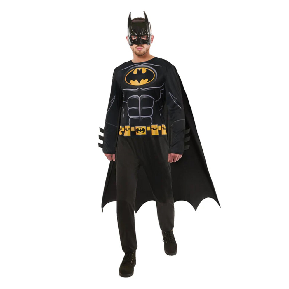 (M, Black/Yellow/Grey) Batman Unisex Adult Costume