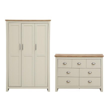 Lisbon 2 Piece Bedroom Set 3 Door Wardrobe and 3+4 Chest Storage Unit