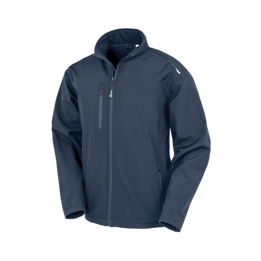 (4XL, Navy) Result Genuine Recycled Mens Printable 3 Layer Soft Shell Jacket
