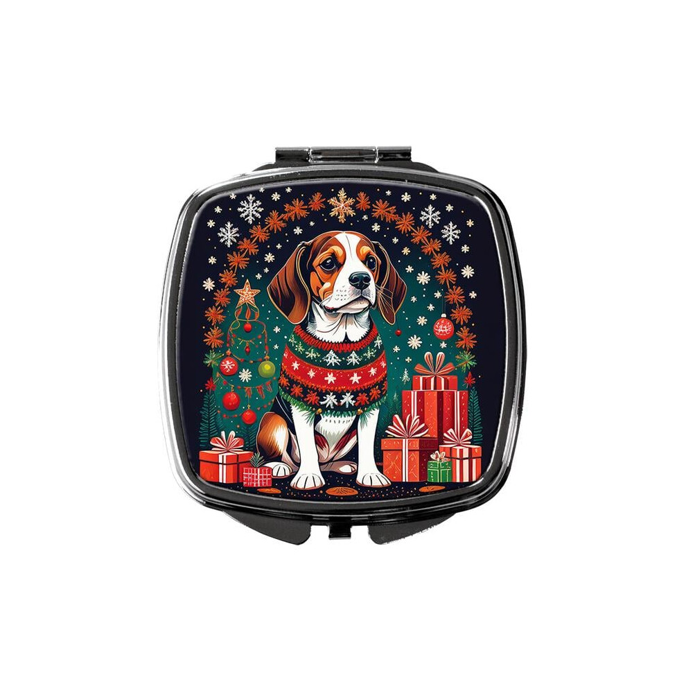 Carolines Treasures Dac1094scm 3 X 2.75 In. Beagle Christmas Compact Mirror