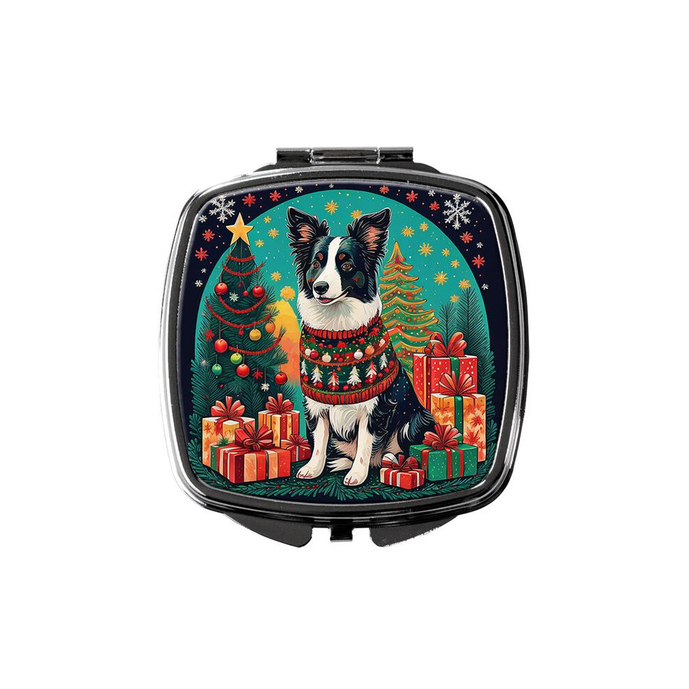 Carolines Treasures Dac1102scm 3 X 2.75 In. Border Collie Christmas Compact Mirror