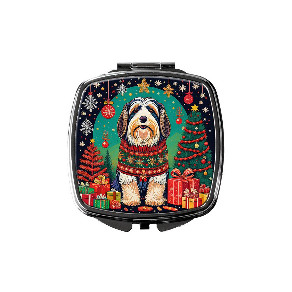 Carolines Treasures Dac1095scm 3 X 2.75 In. Bearded Collie Christmas Compact Mirror