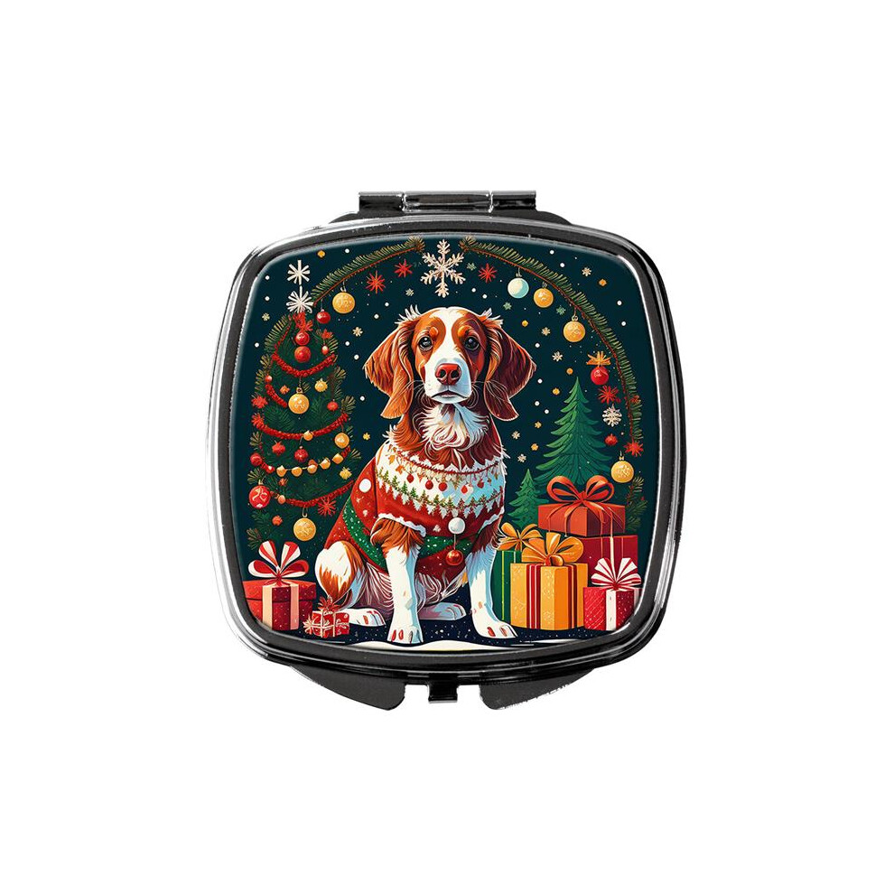 Carolines Treasures Dac1109scm 3 X 2.75 In. Brittany Spaniel Christmas Compact Mirror