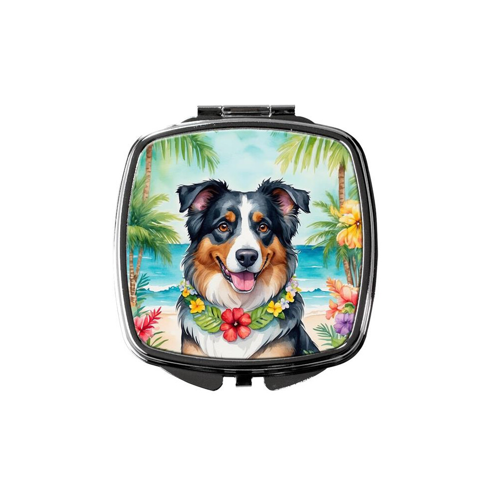 Carolines Treasures Dac6358scm 3 X 2.75 In. Australian Shepherd Luau Compact Mirror