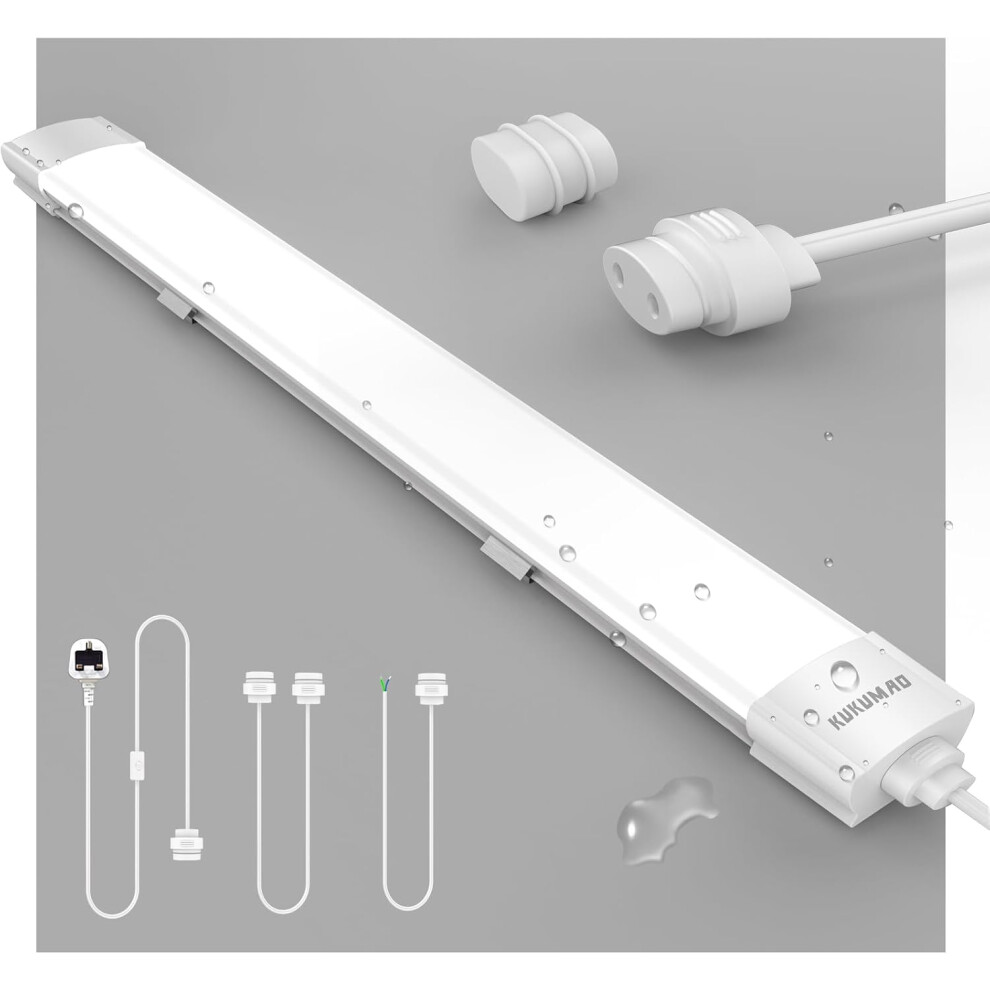 (120CM-36W) LED Strip Light 6000K Daylight, Connectable LED Fluorescent Strip 4000LM for Garage, Workshop, Office, Wall
