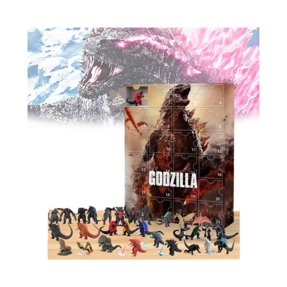 Godzilla Advent Calendar Blind Box 24 Toys Christmas Halloween Countdown Gift