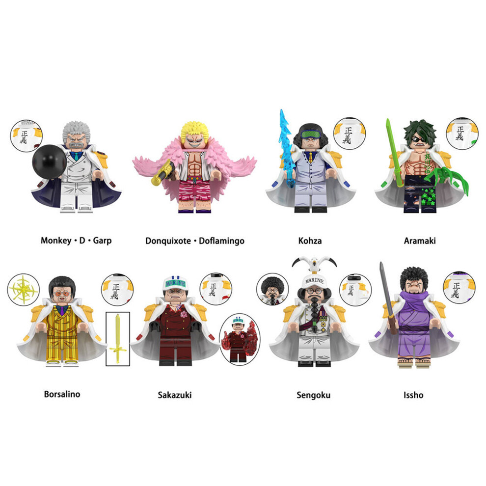 8PCS One Piece Collection  Minifigures Toys  Fit Lego