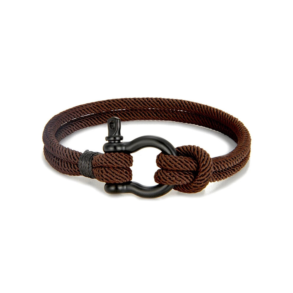 (19cm, Coffee) Unisex Marine Sailor Rope Nautical Survival Shackle Bracelet-image-OPC-PFF98FZ-NEW