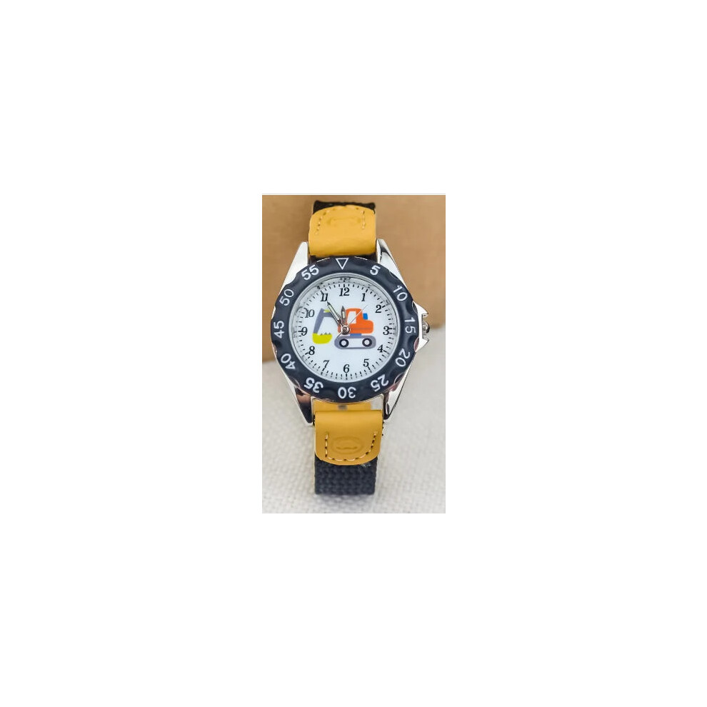 (Dial pattern) Boys Girls Quartz Watch Kids Childrens Fabric Strap Student Wristwatch