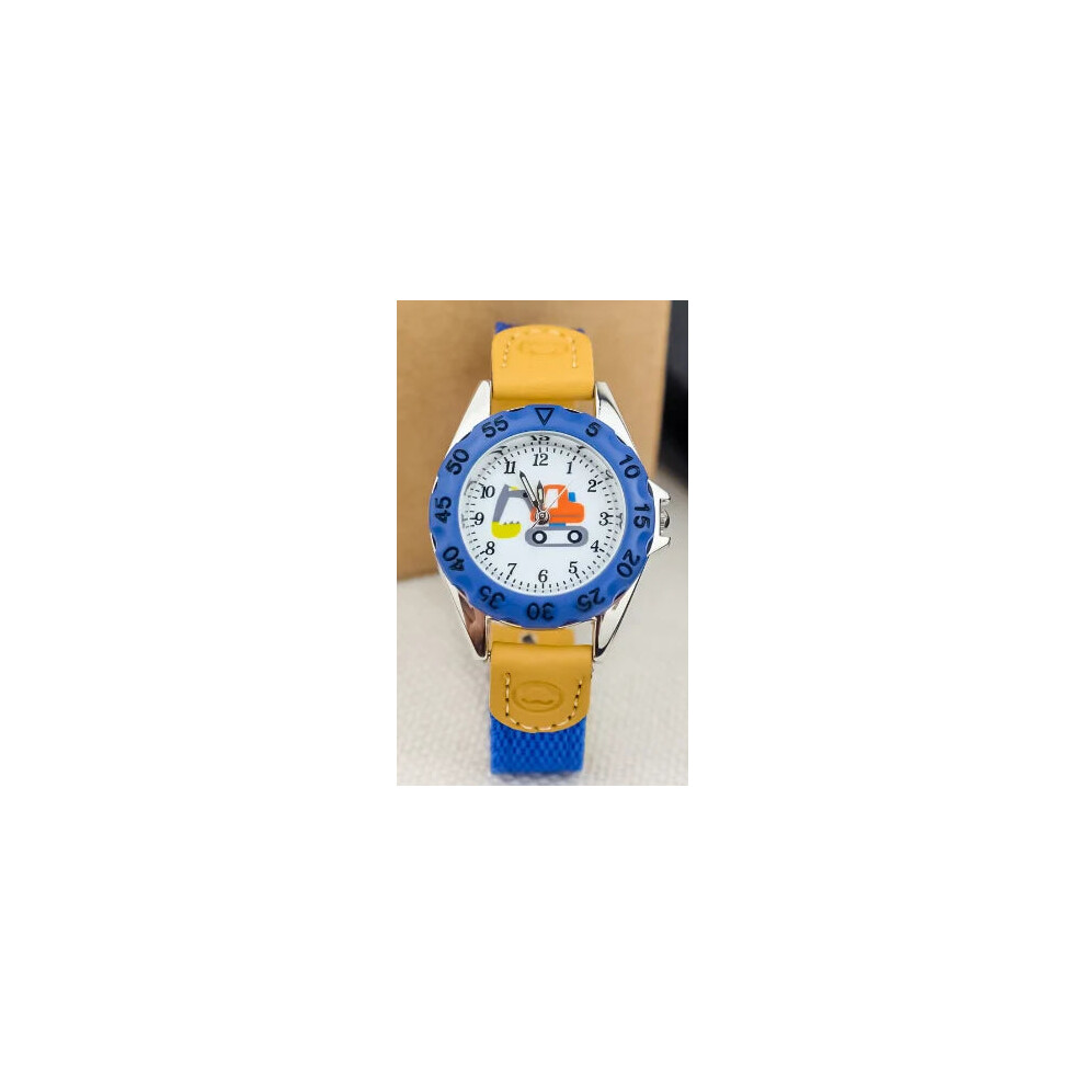 (Dial pattern 3) Boys Girls Quartz Watch Kids Childrens Fabric Strap Student Wristwatch