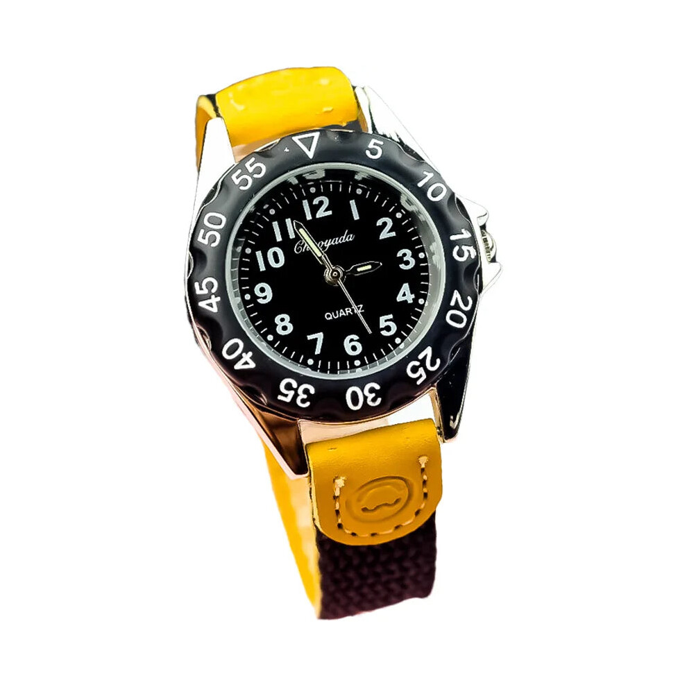 (digital black white) Boys Girls Quartz Watch Kids Childrens Fabric Strap Student Wristwatch