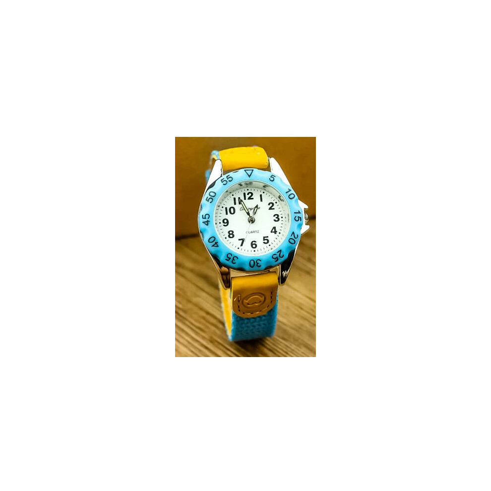 (digital black white 3) Boys Girls Quartz Watch Kids Childrens Fabric Strap Student Wristwatch