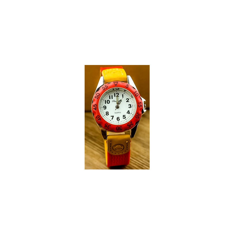 (digital black white 6) Boys Girls Quartz Watch Kids Childrens Fabric Strap Student Wristwatch