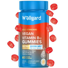 Wellgard Vegan B12 Gummies for Energy & Immunity, Chewable Vitamin B12 Supplement